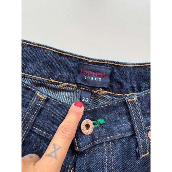 Vintage NWT TOMMY HILFIGER Dark Wash High Rise Flared Bell Bottom Jeans, Size 29 - Picture 14 of 16